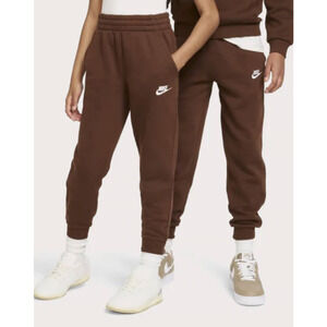 Nike Joggers Girls XL Brown Sweatpants Fleece Lined, Athleisure